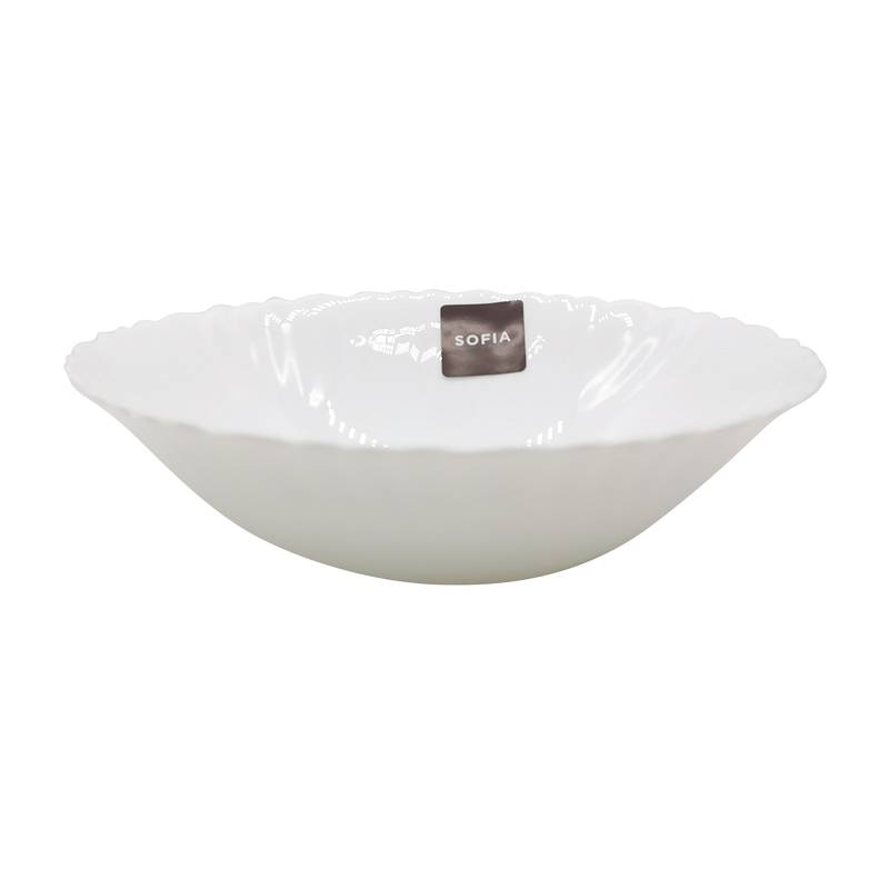 [HA4498] Plato vidrio opal hondo, línea SOFIA, CAJA x36