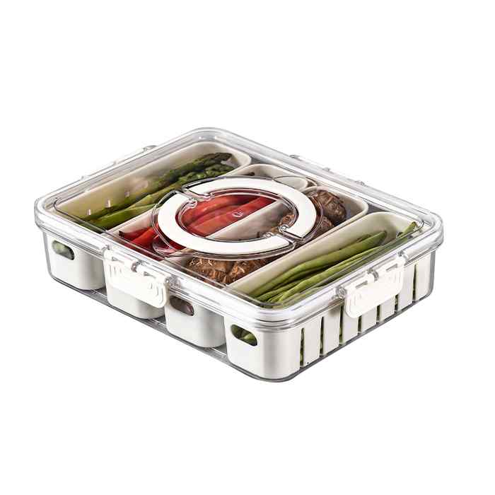 [HA4510] Caja organizadora de acrílico, con escurridor y divisiones, en caja