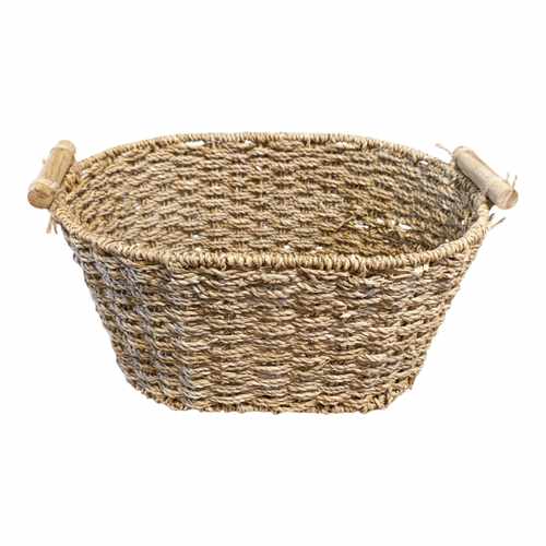 [HA4558] Cesto canasto de fibras naturales, junco de agua