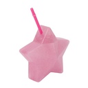 Vaso con sorbito, de plástico en bolsa, varios colores