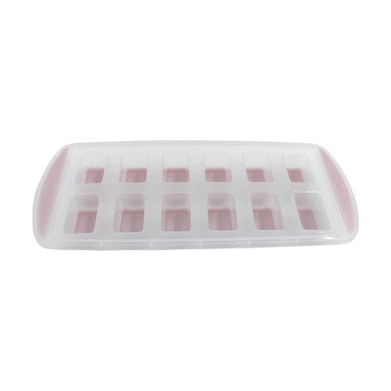 [HA4653] Cubetera de plástico base de silicona para 12 hielos, varios colores