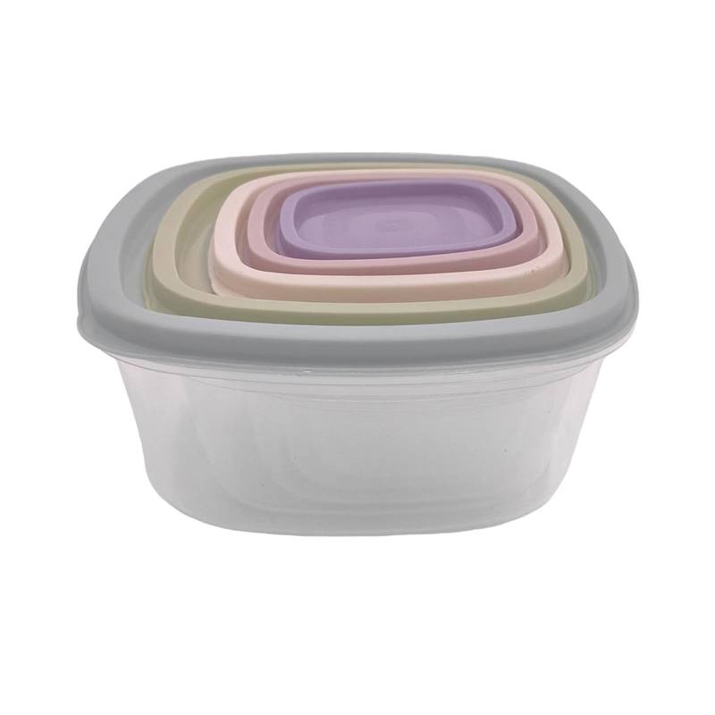 [HA4659] Vianda recipiente de plástico x5 distintos tamaños colores surtidos