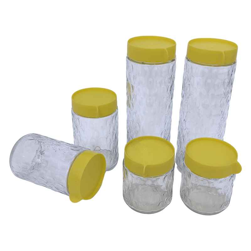 [HA4667] Frasco de vidrio x6 con tapa de plástico, en caja