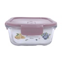 Vianda recipiente de vidrio, cierre hermético, 700ml en bolsa, varios colores