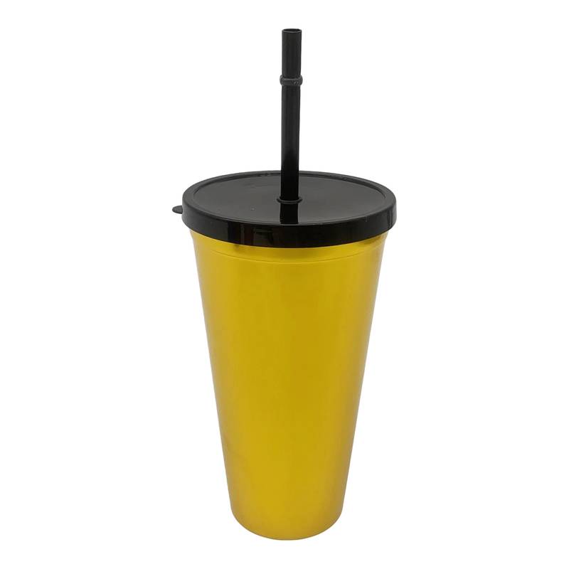 [HA4688] Vaso con sorbito, de plástico 550ml, tapa rosca, varios colores, PACKx12
