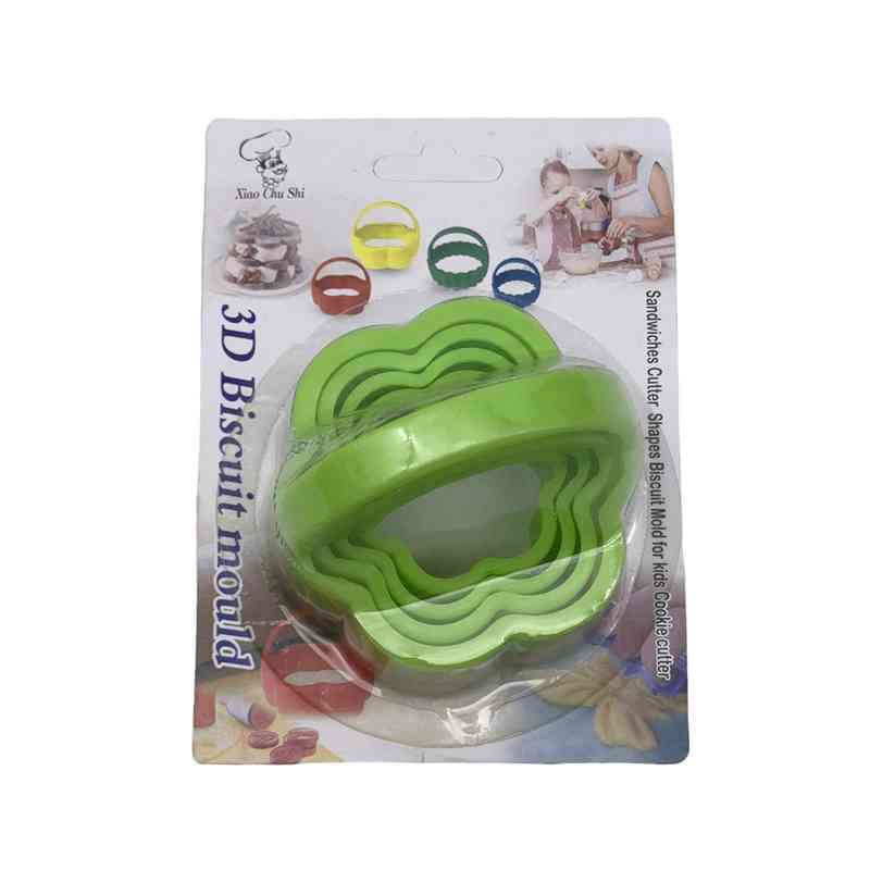 [HA4691] Cortante de plástico para galletitas x4, en blister varios colores