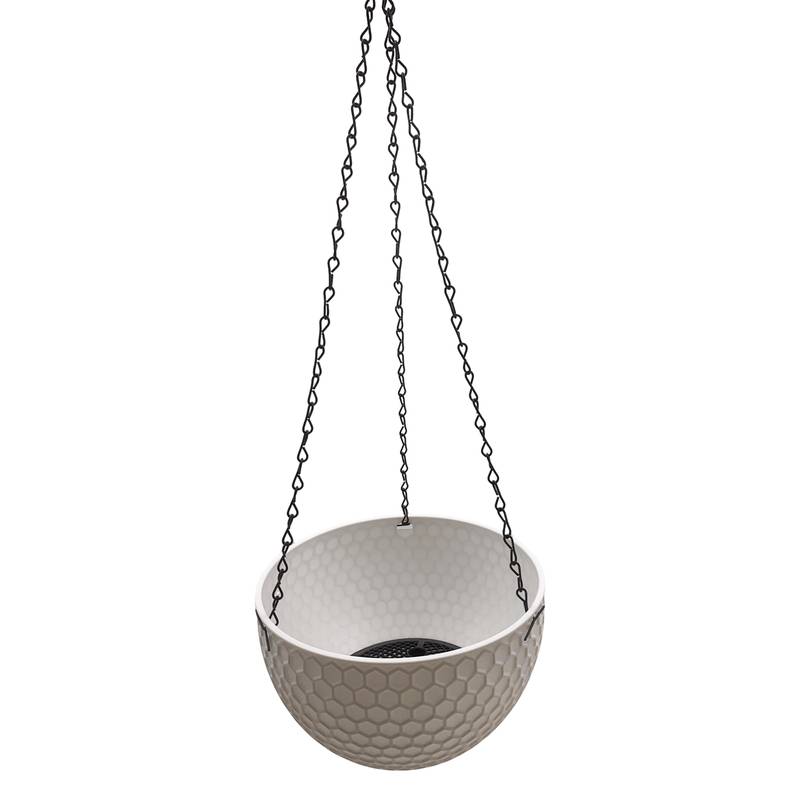 Maceta de plástico colgante con cadenas