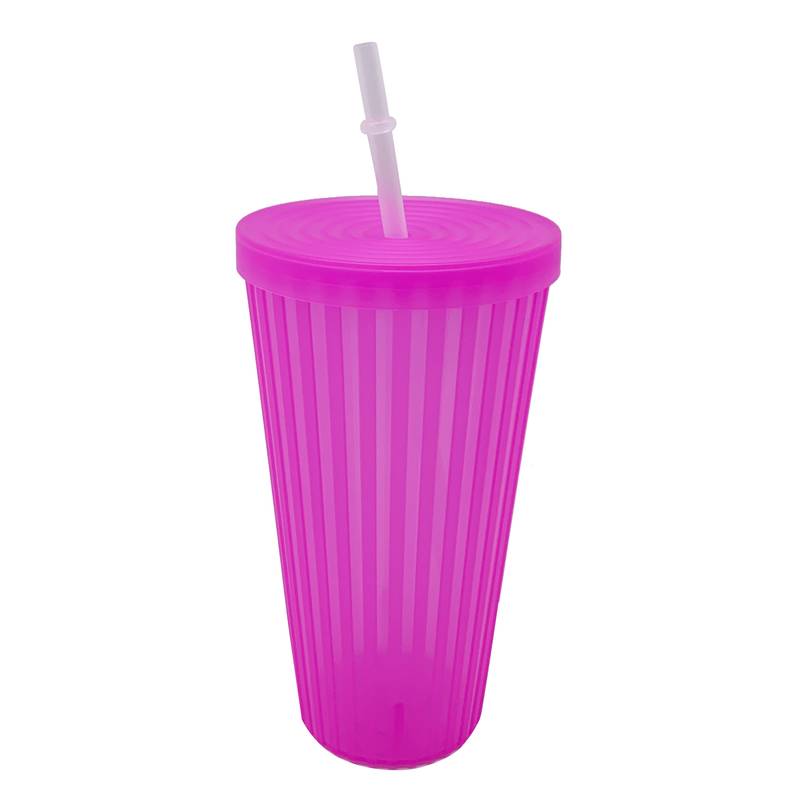 [HA4853] Vaso con sorbito, de plástico 800ml, PACK x6, varios colores