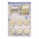 Máquina prensa molde para fondant, 6 diseños, en blister