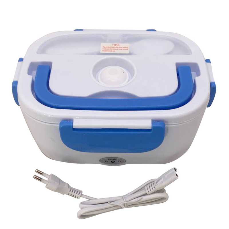 [HA4875] Lunchera de plástico, eléctrica, con 2 divisiones y cuchara, en caja, varios colores