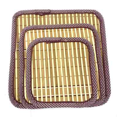 [HA4883] Posafuente de bambú x3 tamaños, en bolsa, varios colores