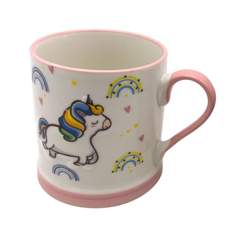 [HA4892] Taza de loza 400ml, varios diseños unicornios