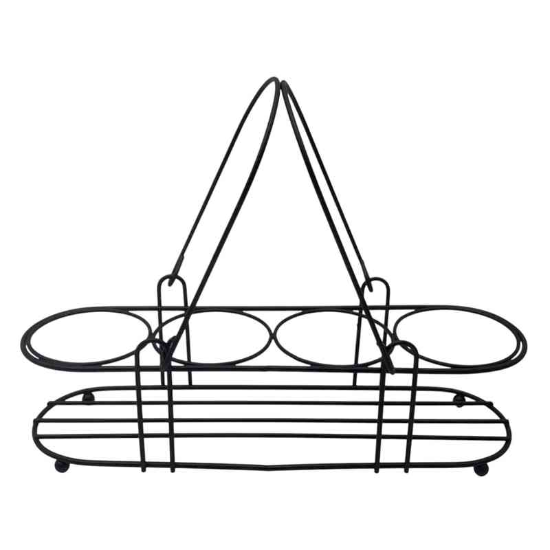 [HA4941] Organizador de metal para frascos, botellas, plantas, velas, con asas