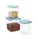 Frasco de plástico x3 con tapa, 1100/1800/2700ml,