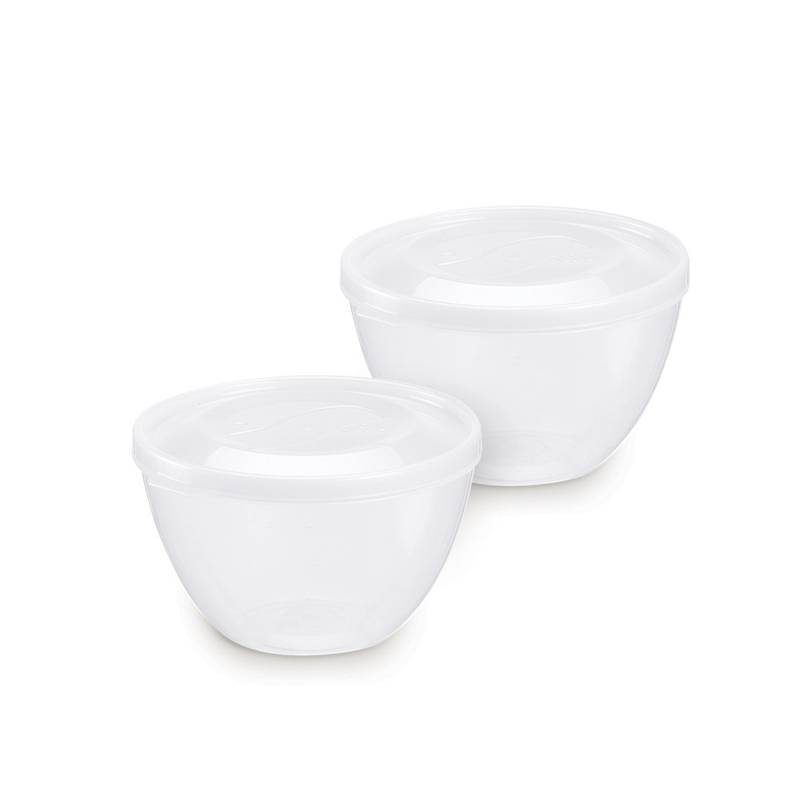 Vianda recipiente de plástico transparente, 800ml x2