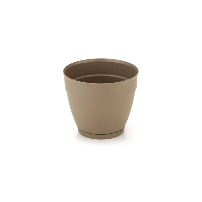 [HA5031] Maceta de plástico con plato anti dengue 1,5L, MARRÓN