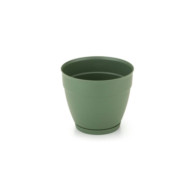 [HA5034] Maceta de plástico con plato anti dengue 1,5L, VERDE