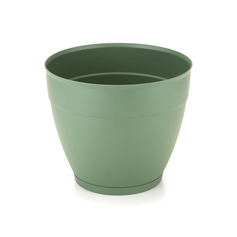 [HA5035] Maceta de plástico con plato anti dengue 7,3L, VERDE