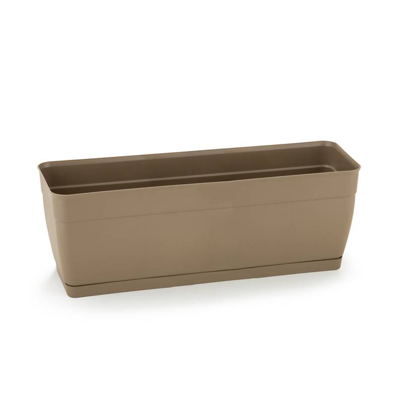 [HA5039] Maceta de plástico jardinera con plato anti dengue 11,5L, MARRÓN