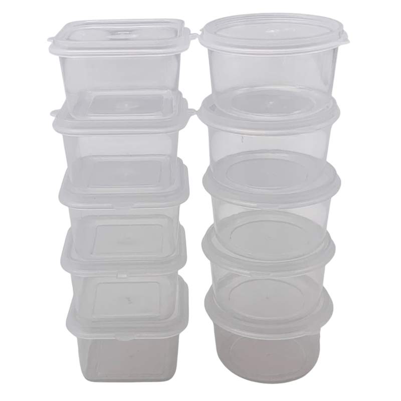 Frasco de plástico con tapa, PACK x10, en bolsa