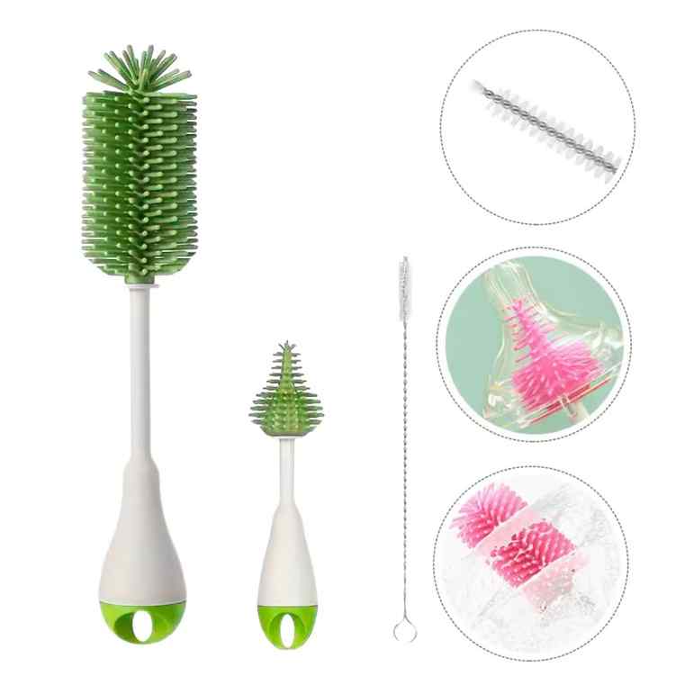 [HA5093] Cepillo limpia mamadera x3, de silicona en blister, varios colores