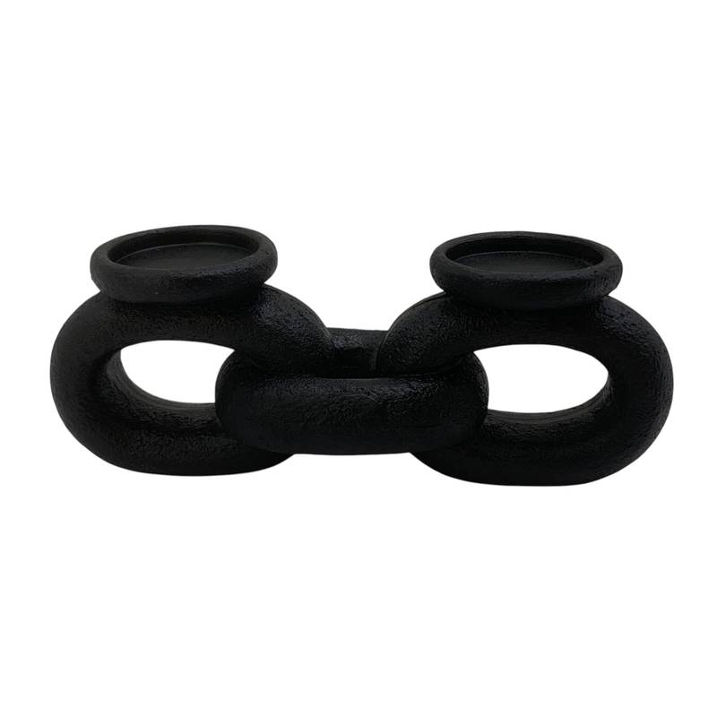[HA5102] Candelabro adorno de resina, símil piedra, en caja