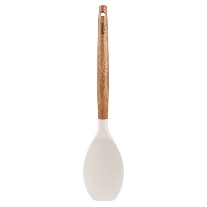 Cuchara para servir de silicona con mango de madera, en cartón, WINNING STAR