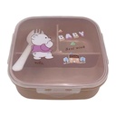 Vianda infantil de plástico con divisiones con cuchara, varios colores