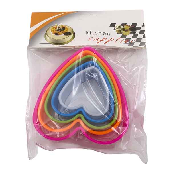 [HA5261] Cortante de plástico para galletitas x5, en bolsa, colores surtidos
