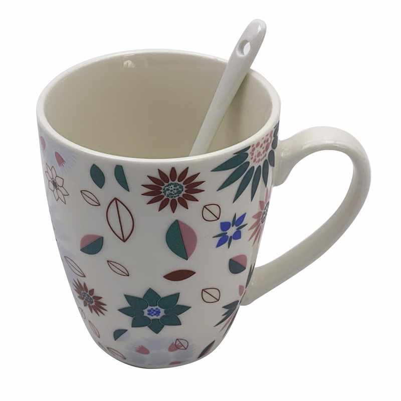 [HA5308] Taza de loza 350ml, con cuchara, en caja, varios colores