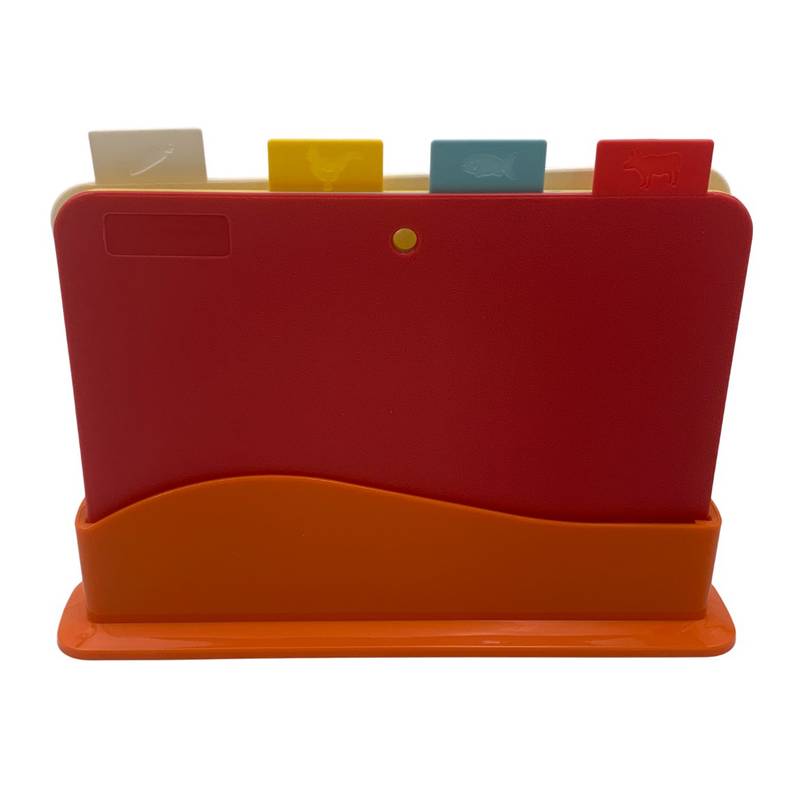 [HA5380] Tabla para cocina de plástico x4, distintos colores con soporte, en caja