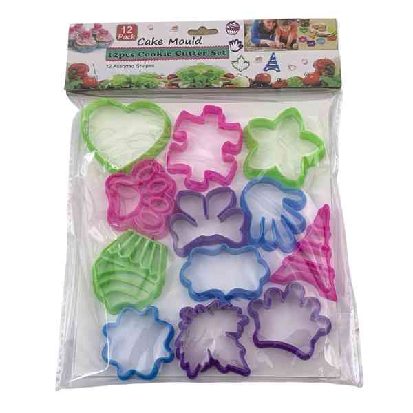 [HA5387] Cortante de plástico para galletitas x12, en bolsa, colores surtidos