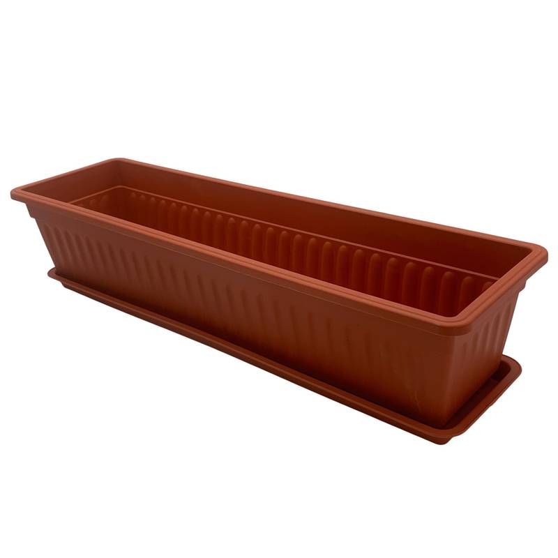 [HA5419] Maceta de plástico, 69x20x14, con plato