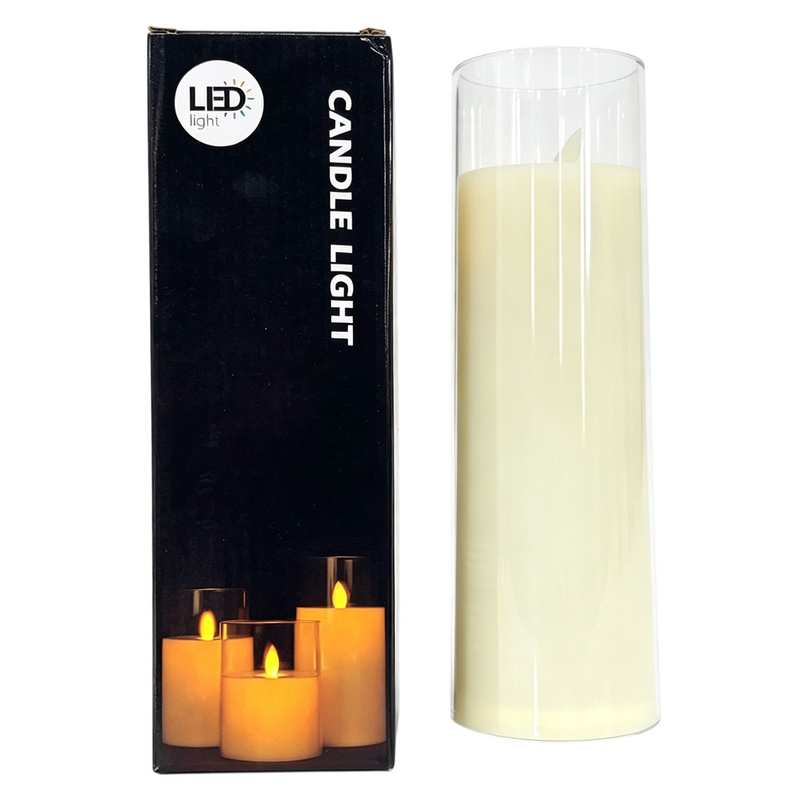 [HA5532] Vela LED en vaso, 3AAA, 25cm en caja