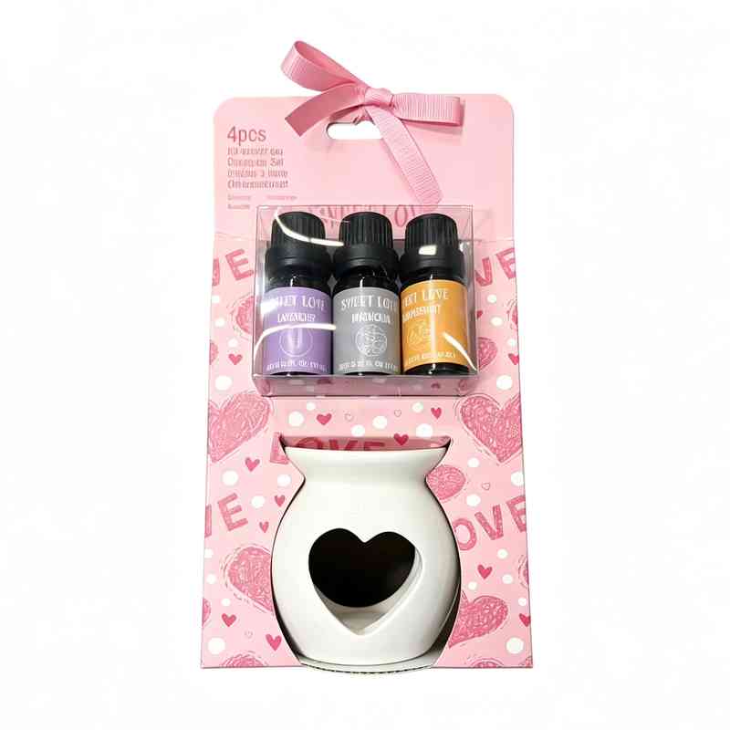 [HA5548] Hornito aromatizador de cerámica, con aceites x3, en caja, varias fragancias