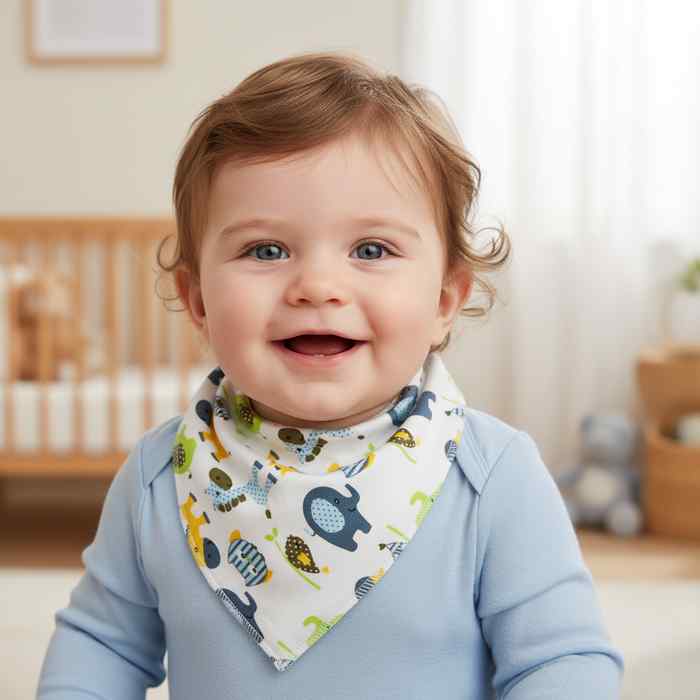 [HC1181] Babero bandana de tela, con broches, varios diseños