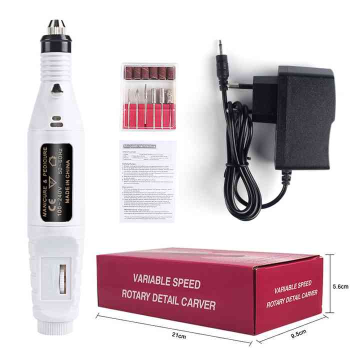 Torno para manicuría con 6 punteros, 220v, en caja varios colores