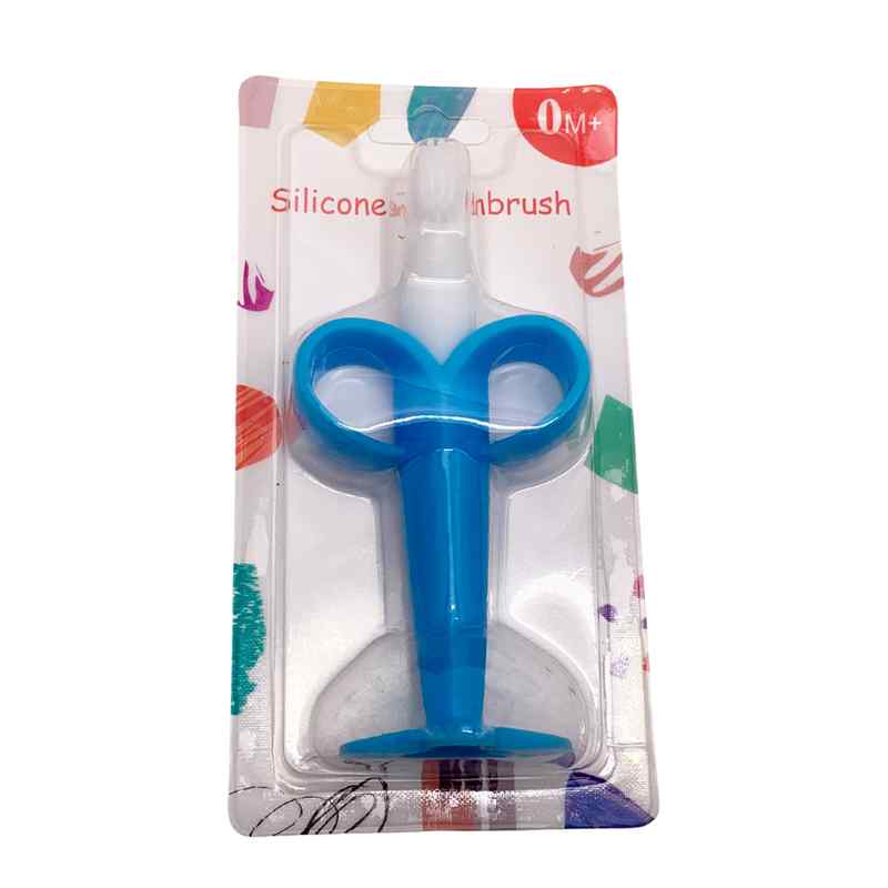 [HC1491] Cepillo de dientes para bebé, de silicona, en blister varios colores