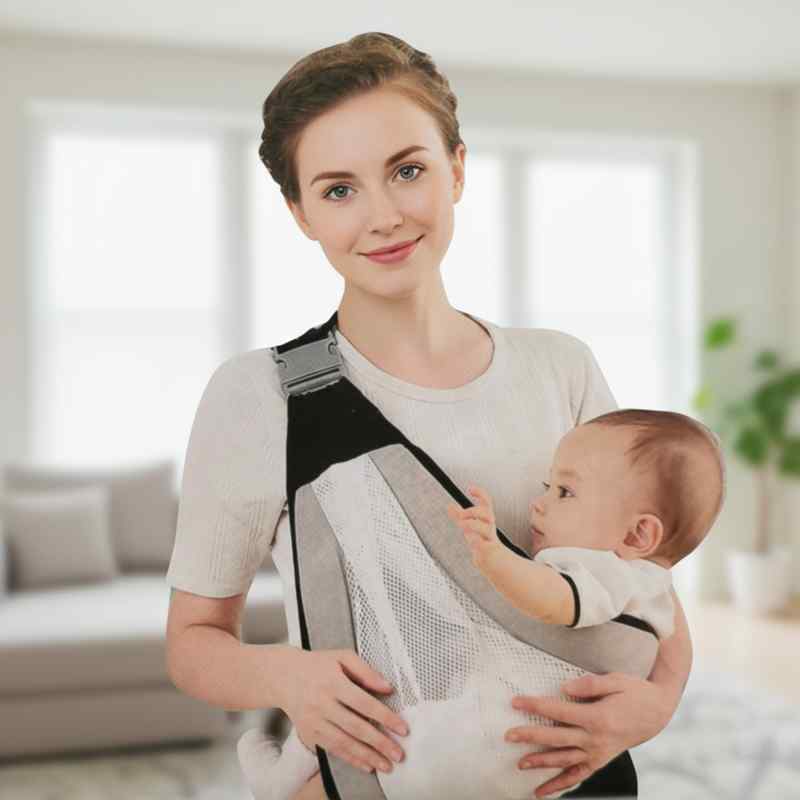 Mochila porta bebé, sujetador para hombro, en caja