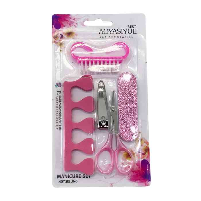 [HC1559] Set de pedicuría, 5 piezas, en blister varios colores