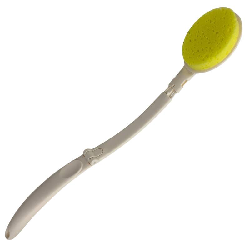 Cepillo corporal mango largo, 3 cabezales intercambiables mango plegable, en caja