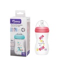 Mamadera de plástico 240ml tetina natural boca ancha, en caja, varios colores MOMEASY