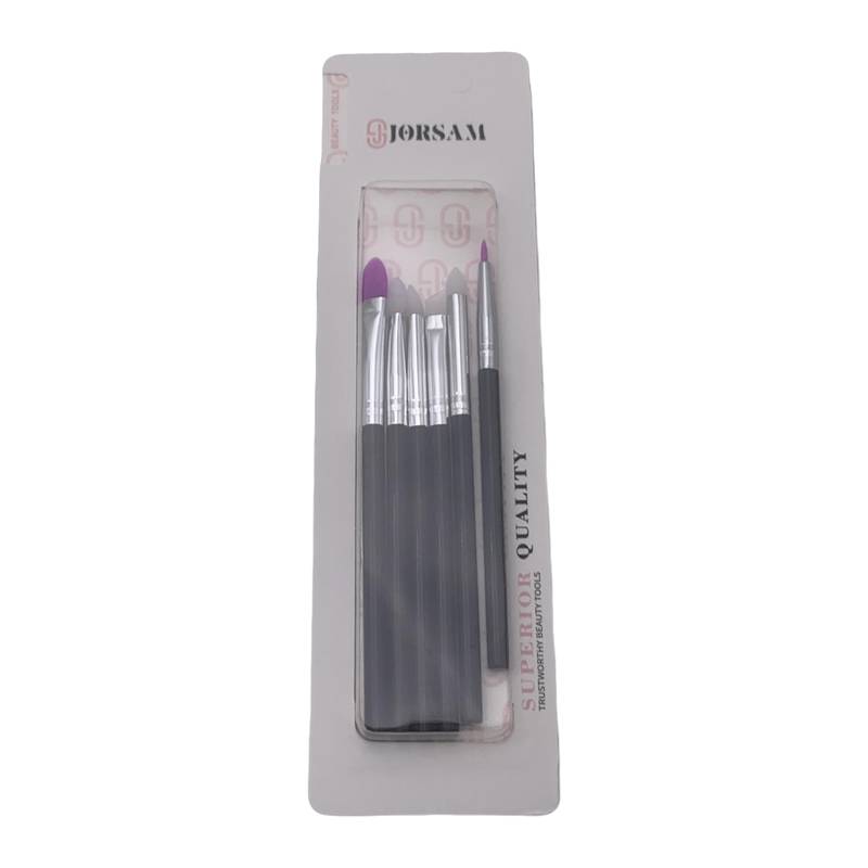 [HC1747] Pincel para manicuría x5, para uñas esculpidas, en blister