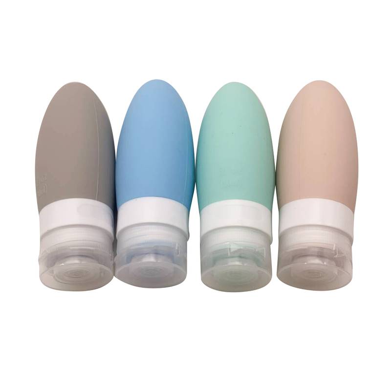 [HC1773] Frasco para viaje x4 de silicona 90ml, en bolsa