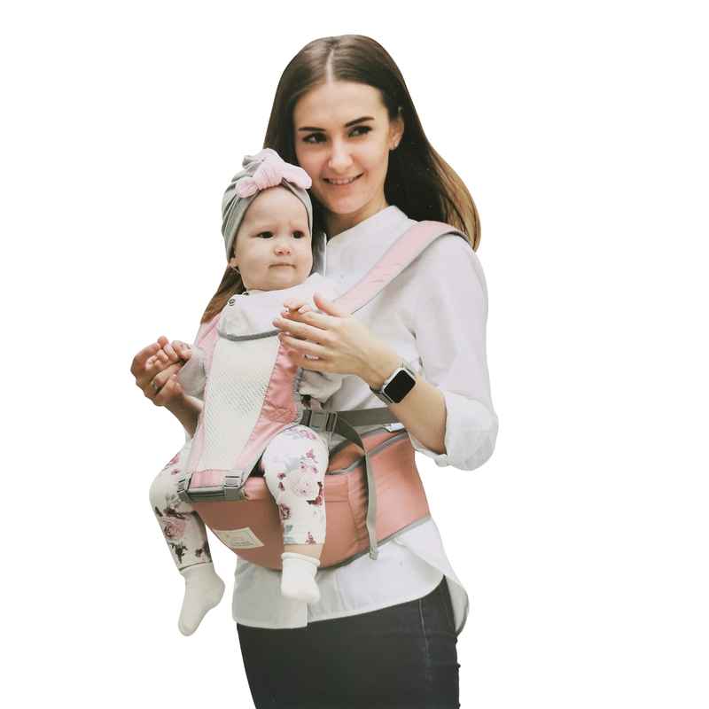 [HC1803] Mochila porta bebé ergonómica cangurera de poliéster, en caja, varios colores