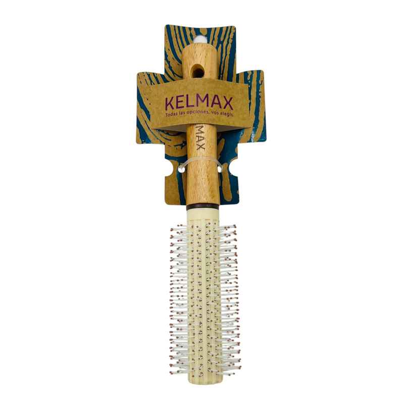 Cepillo para pelo mango de madera redondo, Kelmax