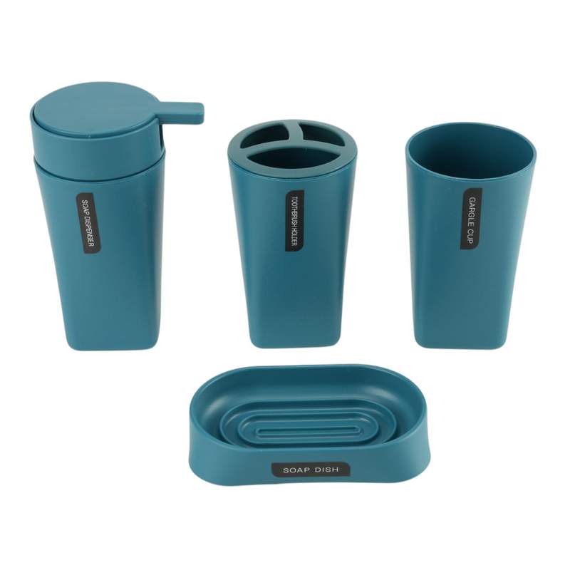 [HC1862C] Dispensador de jabón de plástico, con accesorios, 4 piezas, VERDE OSCURO, Berlina Home, en caja
