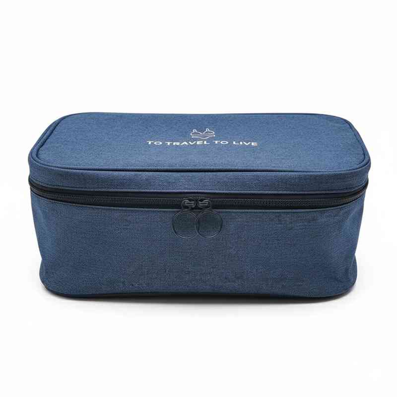 [HC1882AZ] Neceser para viaje de tela con cierre, varias reparticiones, Berlina Travel AZUL