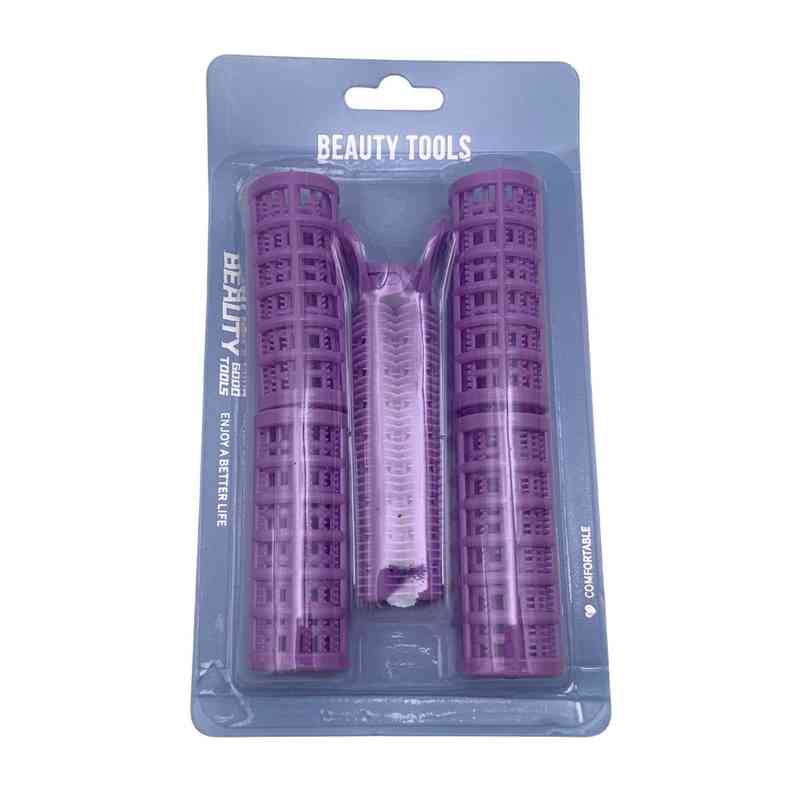 [HC1959] Pinza para cabello con 4 ruleros y pinza , en blister, varios colores