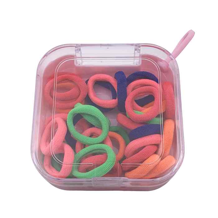 Gomitas para pelo, en estuche de plástico, PACK x12